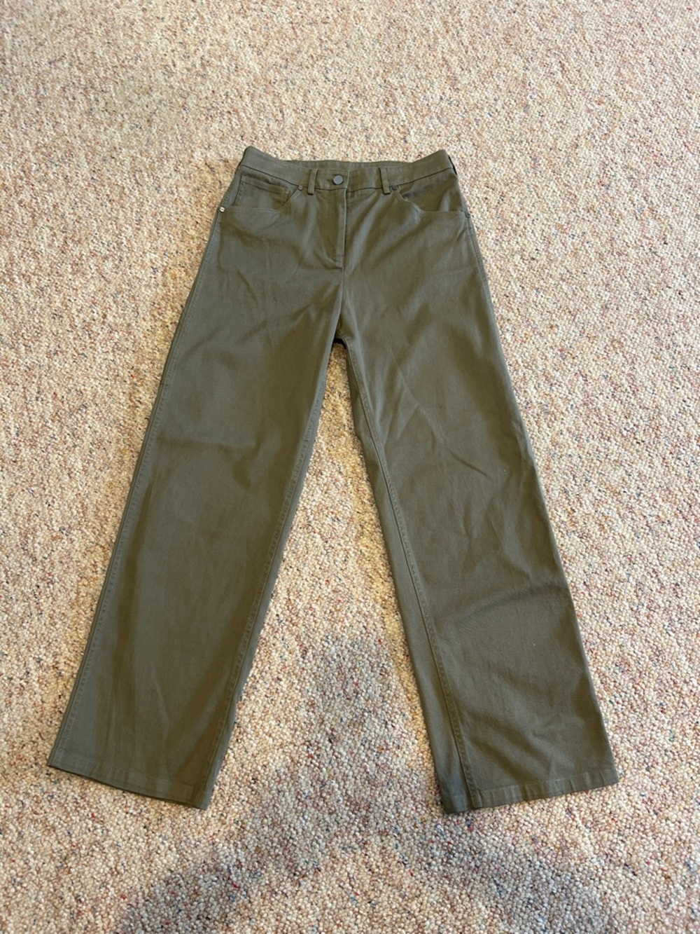 Women’s Olive Straight-Leg Chinos